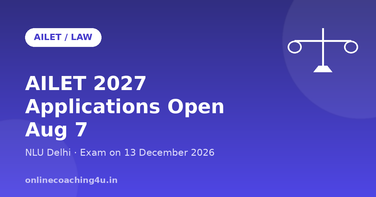 AILET 2027 application window opens NLU Delhi graphic