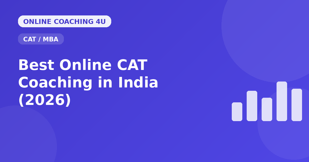 Bar chart graphic representing a comparison of online CAT coaching platforms in India