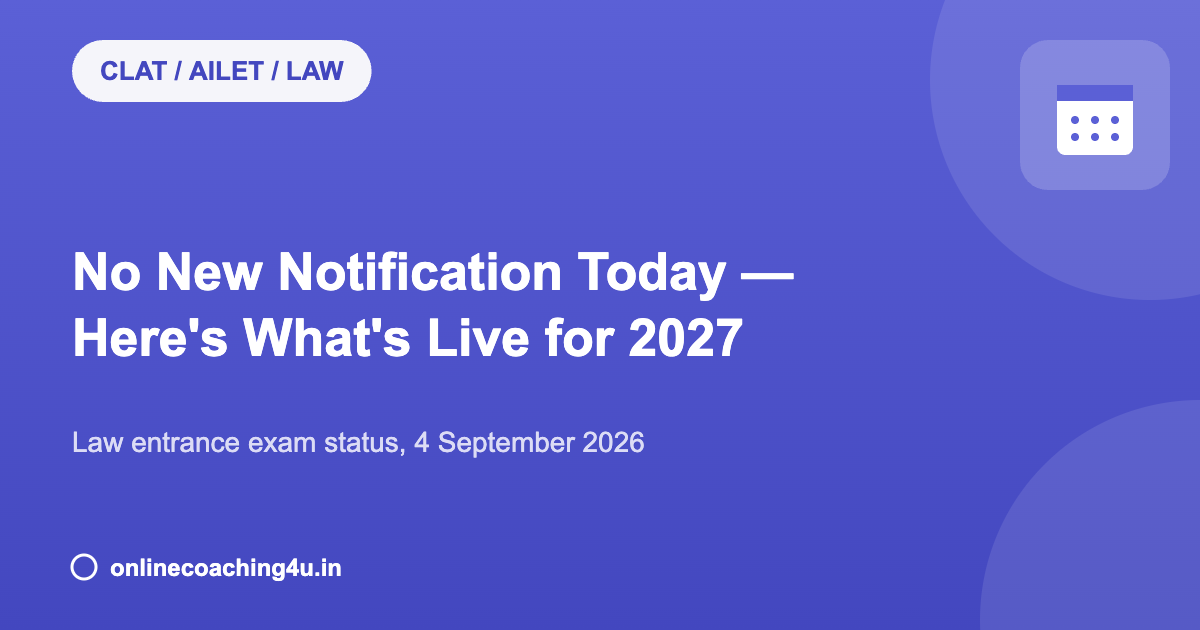CLAT AILET SLAT 2027 law exam update graphic, no new notification