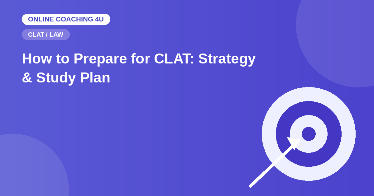 CLAT preparation strategy target and arrow illustration