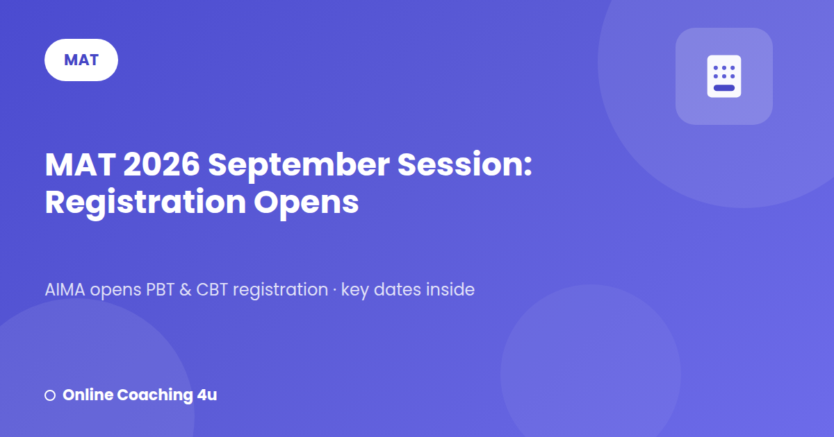 MAT 2026 September session registration open update graphic