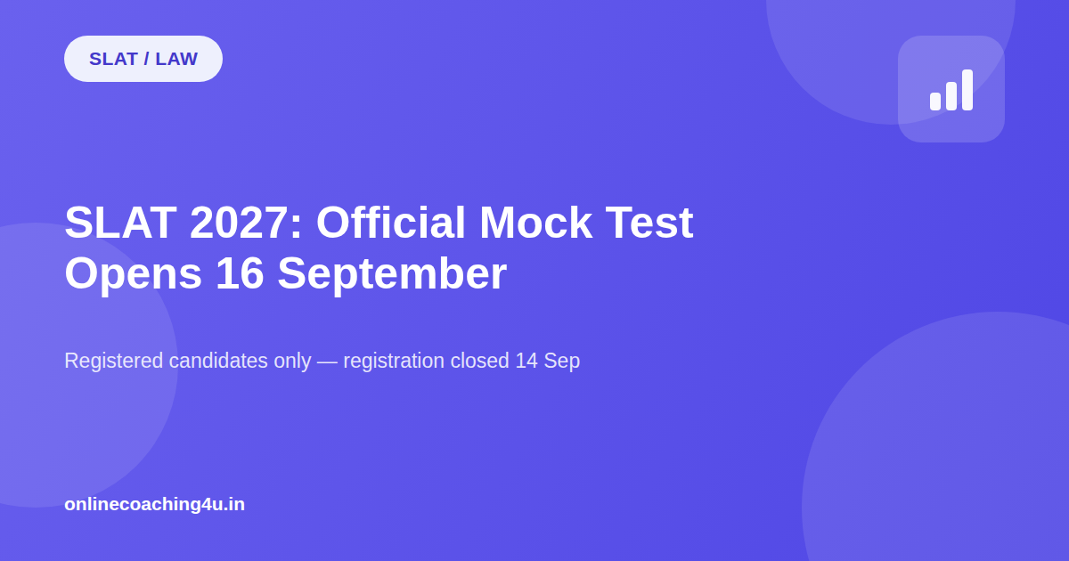 SLAT 2027 official mock test 16 September update graphic