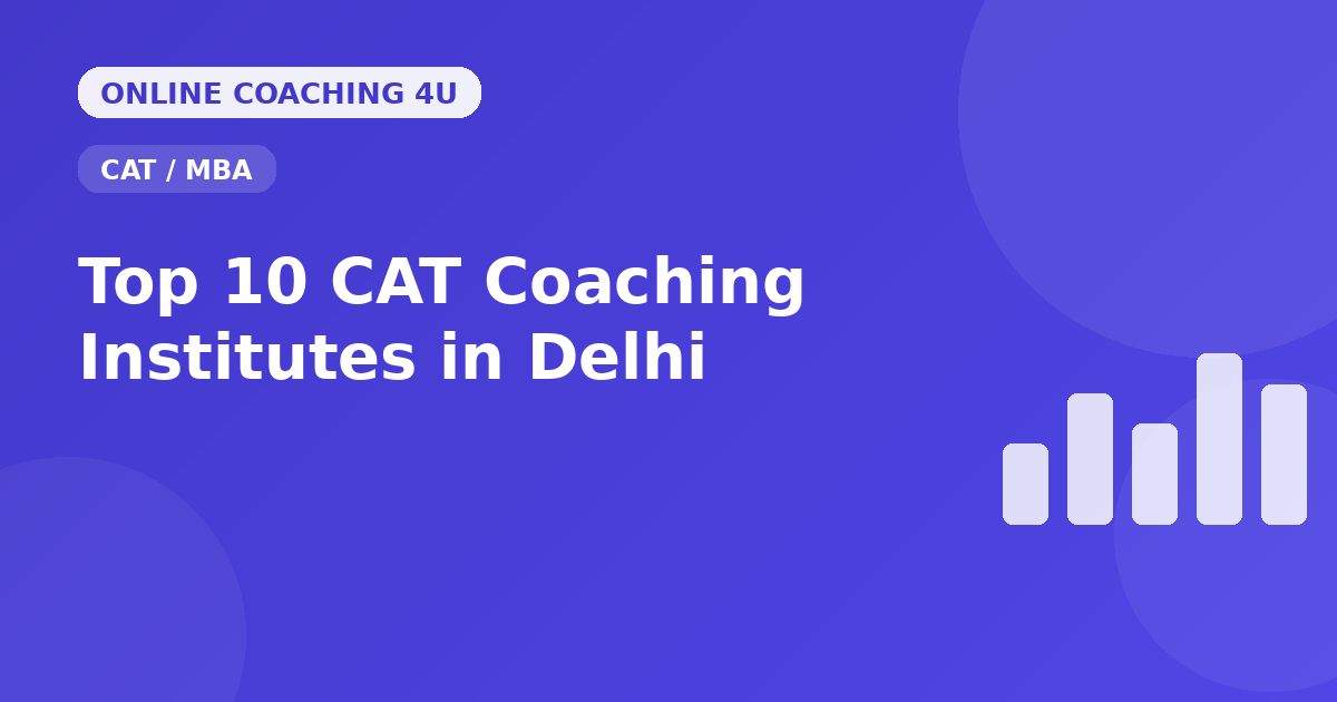 Bar chart graphic representing a comparison of top CAT coaching institutes in Delhi