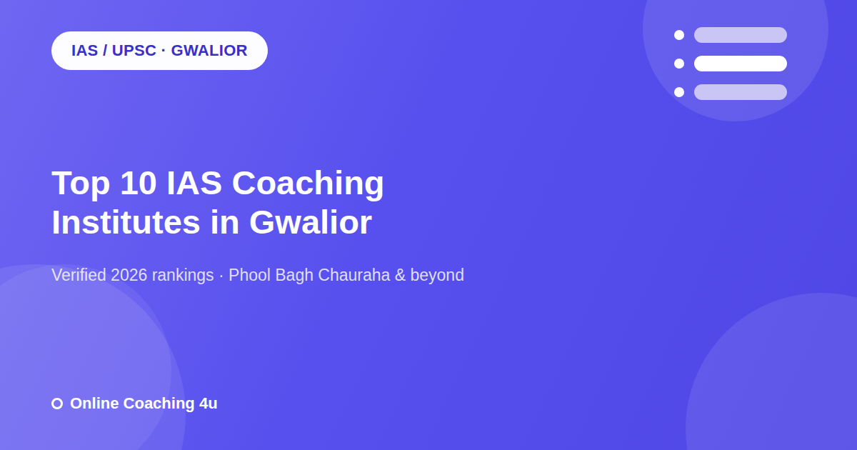 Top 10 IAS coaching institutes in Gwalior 2026 graphic