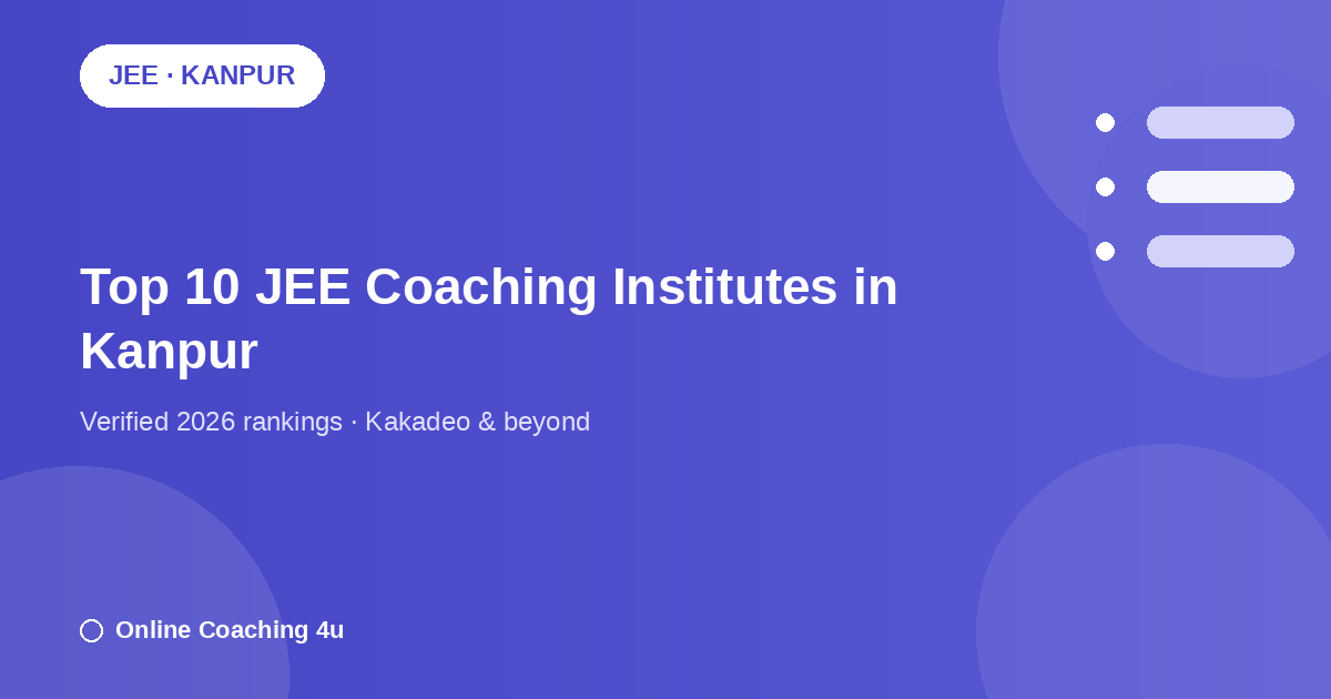 Top 10 JEE coaching institutes in Kanpur 2026 graphic