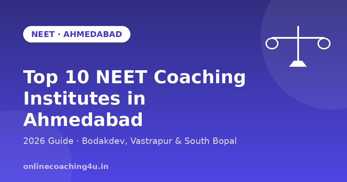 Top 10 NEET coaching institutes in Ahmedabad 2026 graphic