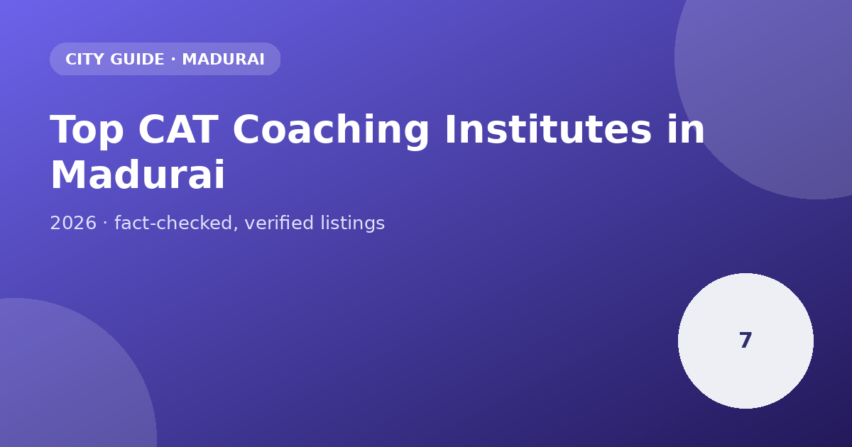 Top CAT coaching institutes in Madurai 2026 graphic