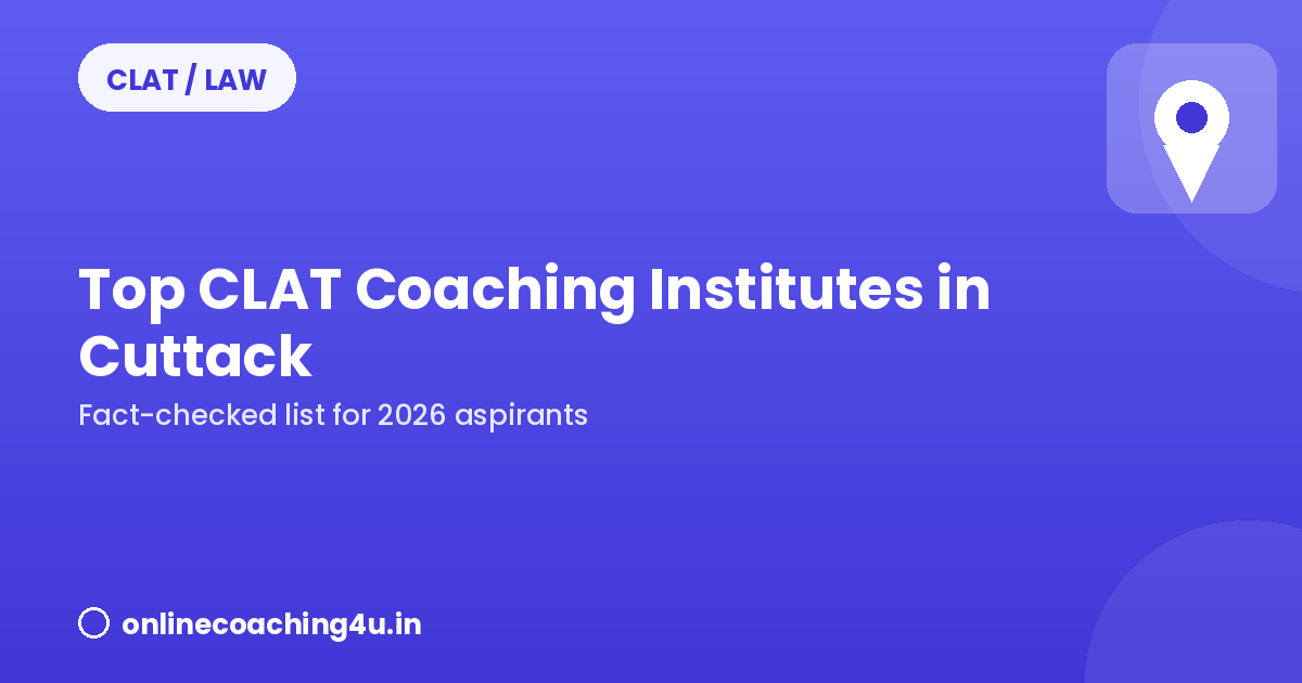 Top CLAT coaching institutes in Cuttack 2026 graphic