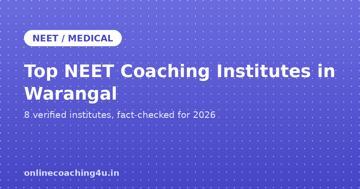 Top NEET coaching institutes in Warangal 2026 graphic