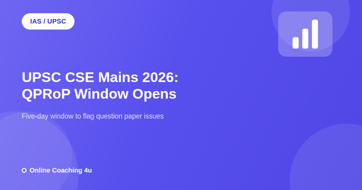 UPSC Civil Services Main 2026 Question Paper Representation Portal graphic