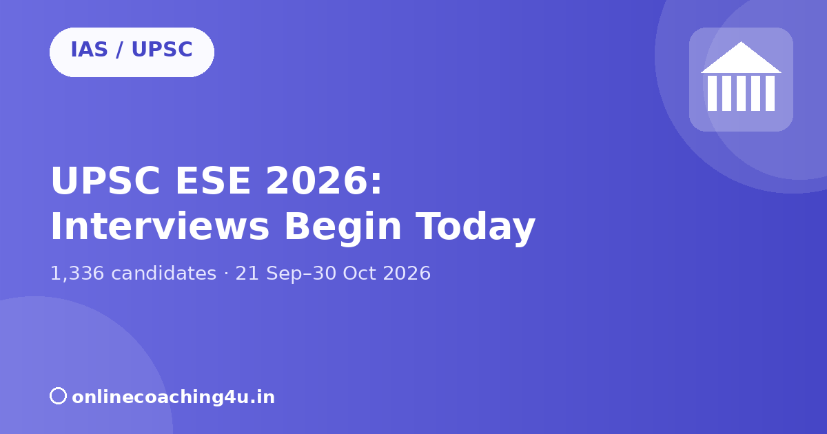UPSC ESE 2026 Personality Test interview schedule graphic